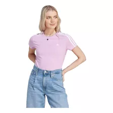 Camiseta adidas 3 Stripes Feminino - Rosa