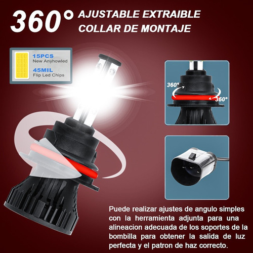 2024 9007 Hb5 Kit De Focos Led De 4 Lados 20000lm 52w For Foto 4