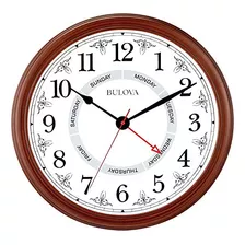 Reloj De Pared Diario Bulova, 18 , Cereza Marrón