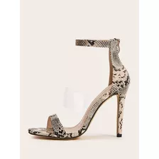 Tacón Stiletto Serpiente Strap Transparente Shein