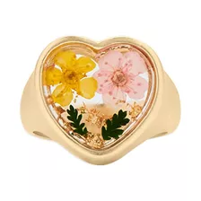 Anillo Flor Seca Lucky Brand, Oro, Talla 7