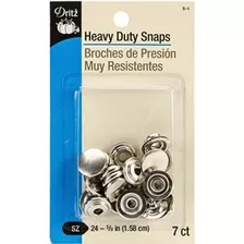 Dritz Snaps, Heavy Duty Nickel, Size 24 (5/8 ) 7 Ct.