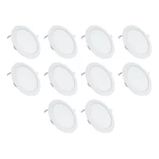 Pack 10x Panel Foco Led Embutido Redondo Blanco 6w 