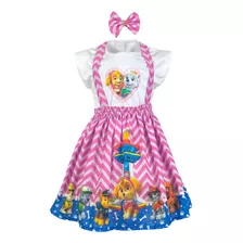 Vestido Patrulha Canina Infantil - Vestido 3pçs