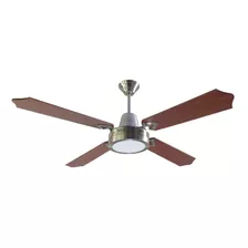 Ventilador De Techo Platil Palas De Madera Plafon Led 18 W 