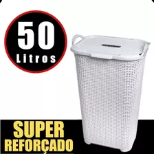 Cesto Branco Para Roupas Roupeiro Organizador Rattan Vime 50