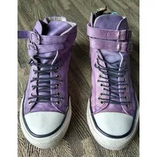 Zapatillas Botitas Natacha Violetas Con Puntera Blanca N°36