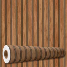 Papel De Parede Adesivo Decoração Ripas Madeira Rolo 10 Mts