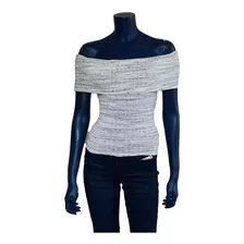 Blusa Ajustada Strech Hombros Descubiertos Talla S Express