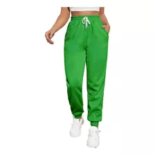 Pantalon Jogging Mujer Jogger Casual Algodon Elastico Puños