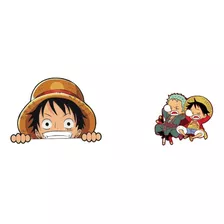 3 Viniles One Piece Luffy Y Zoro Para Carro Laptop Anime
