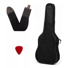 Kit Capa Bag Violão Guitarra Baixo Alça Correia Palhetas