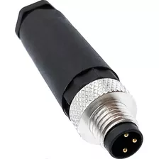 Conector Para Sensor M8 3 Pinos Macho Reto Novo Com Nota