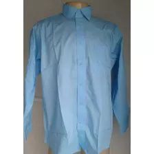 Camisa Social Azul Lisa Pierre Cardin - Tam G