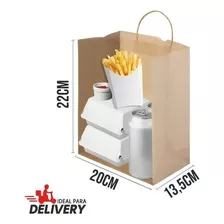 Sacola Delivery Kraft - 22x13,5x20cm - 10 Unidades Ref 5805