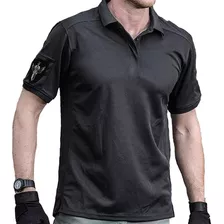 Polo Hombre Casual Táctico Militar Slim Manga Corta