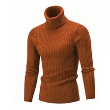 Nuevo Suéter De Hombre De Punto De Cuello Alto De Color Liso