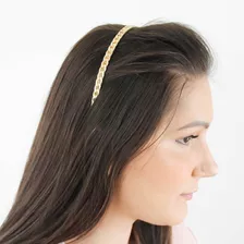 Tiara Com Corrente Delicada Arco Cabelo Feminina Arquinho