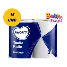 Toalla De Papel Favorita Rollo Multiuso De 22mts 16 Rollos