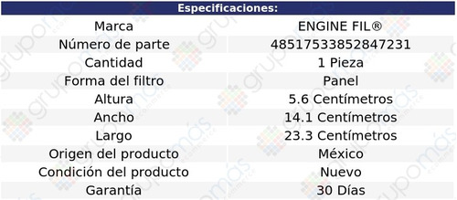 Filtro De Aire Engine Fil Fiat 500 L4 1.4l 2014 Foto 2