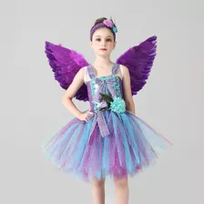 Disfraces De Pavo Real Para Niñas De 2 A 12 Años Cumpleaños Fiesta De Halloween Lentejuelas Malla Vestido De Tutú Espectáculo 