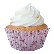 Forminhas Papel Mini Cupcakes Flores Rosa Mago Com 90 Unid