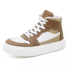 Tênis Feminino Flatform Sneacker Marrom Original Dubuy