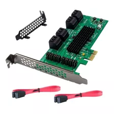 Controladora Pcie Sata Para 8 Discos 6gbps Low Profile Pro