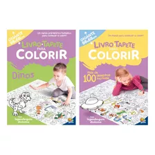 Kit 2 Livros Para Colorir Infantil Tapete Gigante 98x68cm