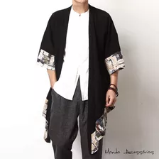 Kimono Cardigan Mosaico Hip Hop Trench Japonês Frete Grátis 