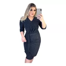 Vestido Feminino Midi Lurex Moda Cristã Elegância E Virtude