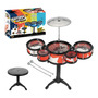 Mini Bateria Infantil Completa 3 Tambores E Prato + Baquetas Branco