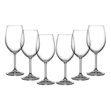 Juego X 6 Copas Vino De Cristal De Boemia 540ml Lara