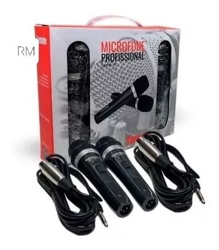 Microfone P/ Karaoke Profissional C/ 2 Unidades + Cabos