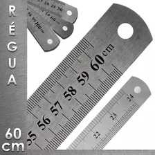Régua De Metal - Aço Inox - 60 Cm - Para Artesanato - Nybc 