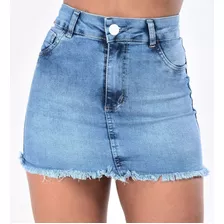 Saia Jeans Feminina Lisa Clara Barra Desfiada