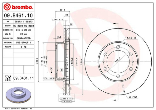 Disco De Freno / Toyota Tacoma Sr5 Prerunner 2006 A 2009 Foto 2