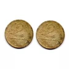 2 Moedas Antigas De 2 Cruzeiros Para Aliança Moedas Amarelas