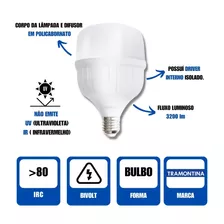 Lâmpada Led Bulbo 50w E27 6500k Bivolt Tramontina Cor Da Luz Branco-frio 110v/220v