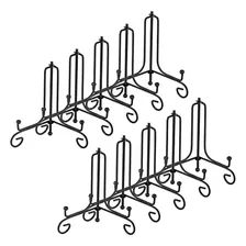 10 Soportes De Hierro Platos, Soporte Exhibición De Pl...
