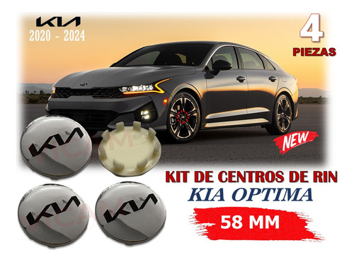 2 Centros De Rin Optima 2020-2024 58 Mm Negro/logocrom