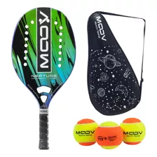 Raquete Moov Beach Tennis Carbono 3k Com Bag + 3 Bolinhas