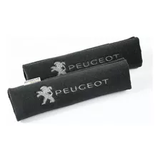 Protectores Cubre Cinturones Tela Gris Logo Peugeot Bordado