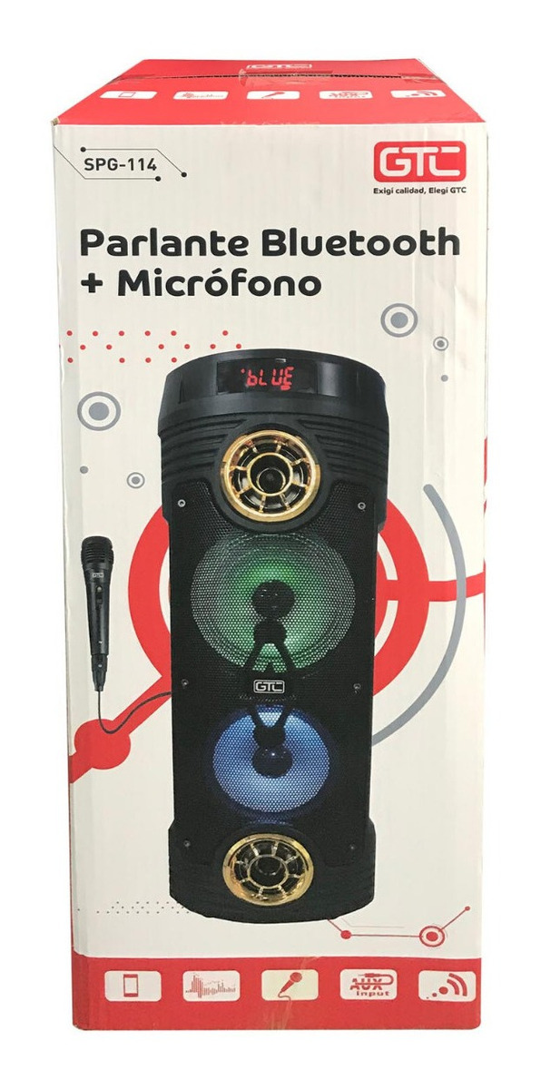 Parlante Torre Bluetooth Gtc Con Microfono Spg -114
