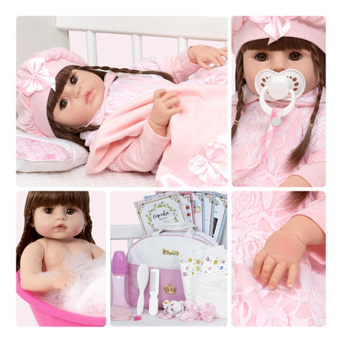 Bebe Reborn Real Menina Recem Nascida Fofinha + Kit Itens