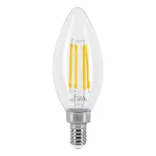 Lámpara Led Tipo Vela 4 W Con Filamento Base E12 48253 Color De La Luz Luz Cálida