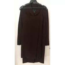 Fino Traje Saco Vestido Chcolate Marrón Oscuro Talle S/xs