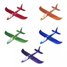 Avión Planeador Plumavit Con Luces Led Colores