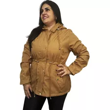 Jaqueta Parka Plus Size Feminina Casaco Capuz Pelinho Frio