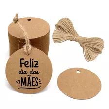 100 Tag 5 Cm Mensagem Feliz Dia Das Mães Fio De Brinde